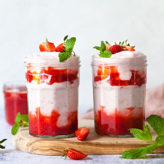 Vegan Strawberry Whipped Cream - Recipe photo by vibrantplate