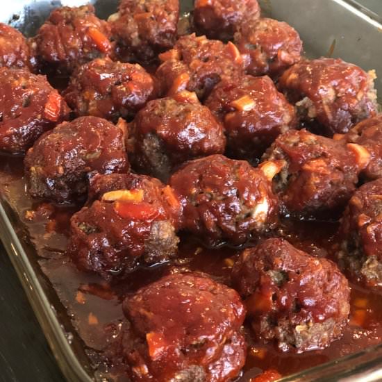 Smoky Meatballs - Recipe photo by The Good Wives Blog