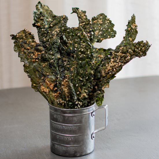 Tahini Sesame Kale Chips w Za'atar - Recipe photo by a zest for life