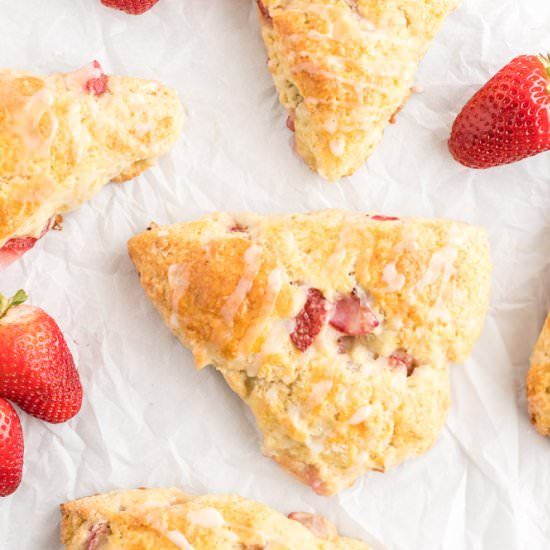 Strawberry Rhubarb Scones - Recipe photo by Tastes of Homemade