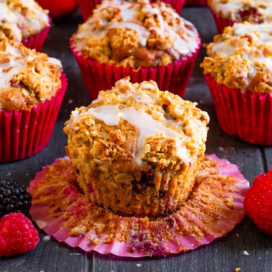 Mixed Berry Streusel Muffins - Recipe photo by anniesnomsblog