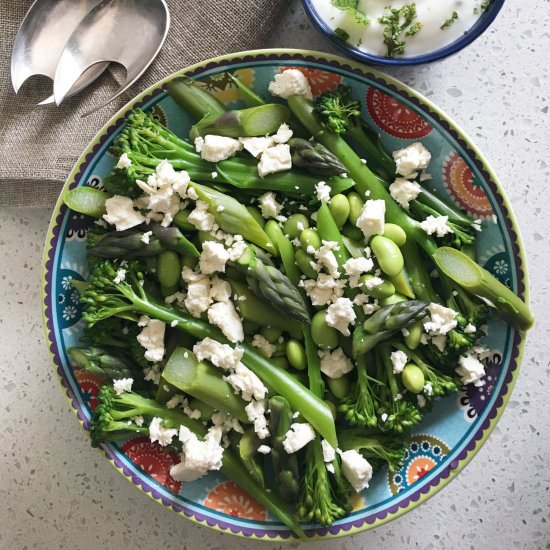 Asparagus, Broccoli Endamame Salad - Recipe photo by chezlerevefrancais