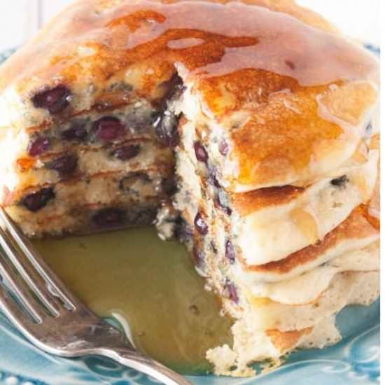 Wild Blueberry Buttermilk Pancakes - Recipe photo by Mindees Cooking Obsession