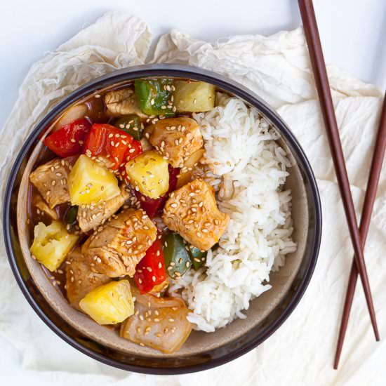 Healthy Sweet & Sour Chicken - Recipe photo by thymeandjoy