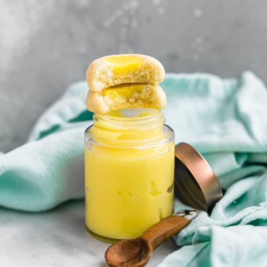 Lemon Curd Thumbprint Cookies - Recipe photo by trufflesandtrends