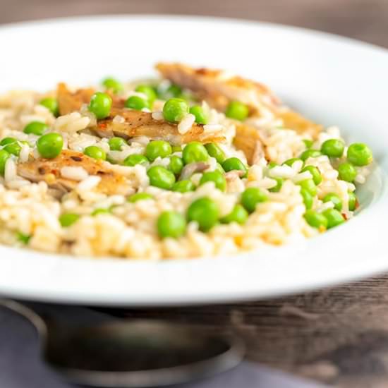 Smoked Mackerel Risotto with Peas - Recipe photo by Brian Jones