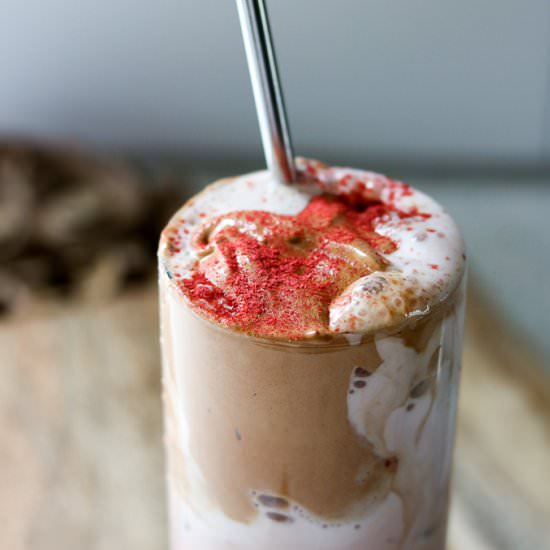 Strawberry Dalgona Whipped Coffee - Recipe photo by LifesLittleSweets
