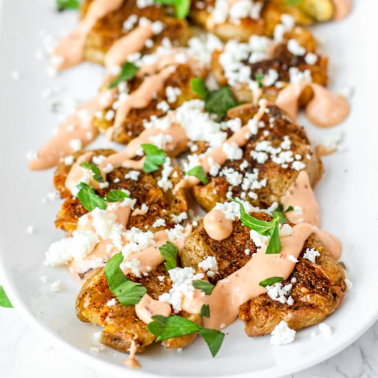 Mexican Smashed Potatoes - Recipe photo by A Seasoned Greeting