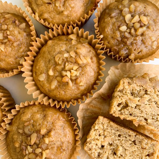 Whole Wheat Banana Nut Muffins - Recipe photo by Wellness by Kay
