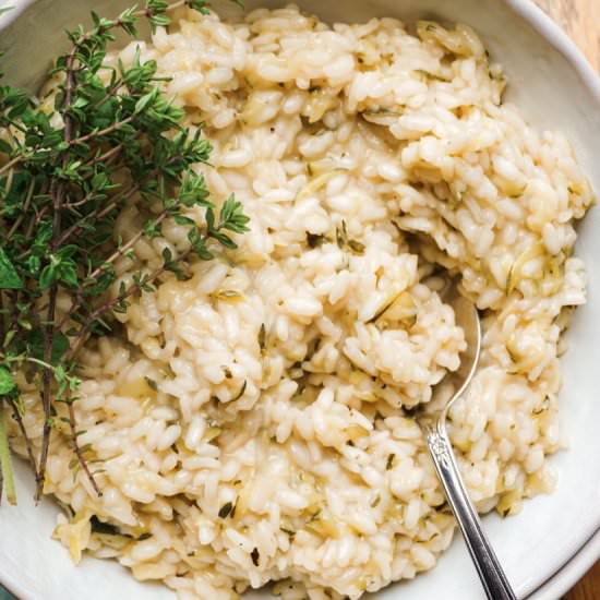 Creamy Lemon Thyme Zucchini Risotto - Recipe photo by mags_makes
