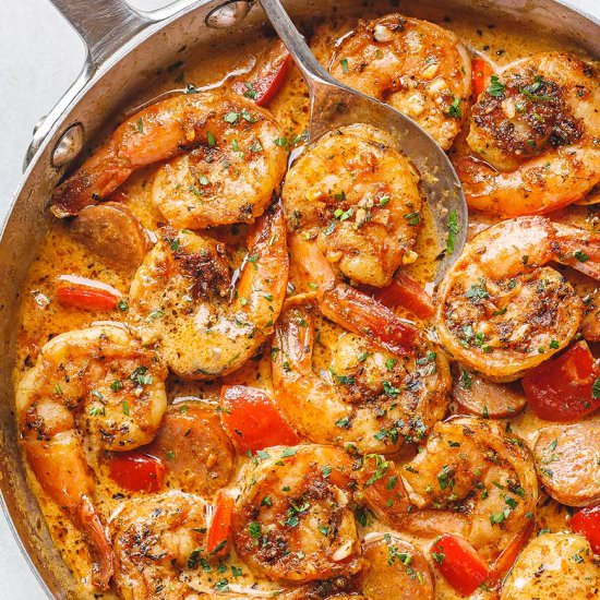 Creamy Cajun Shrimp with Sausage - Recipe photo by Eatwell 101