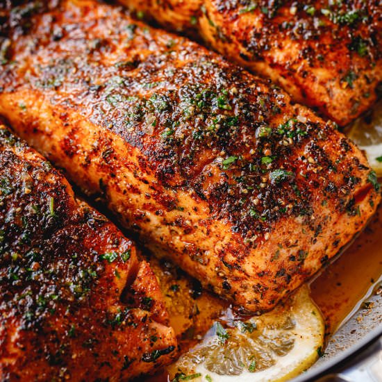 Blackened Salmon & Butter Sauce - Recipe photo by Eatwell 101