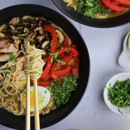 Yellow curry noodle soup - Recipe photo by Lime Thyme