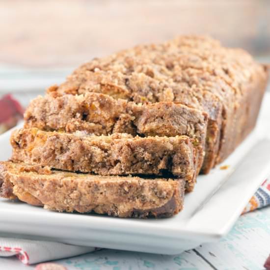 Cinnamon Streusel Rhubarb Bread - Recipe photo by bunsenburnerbakery