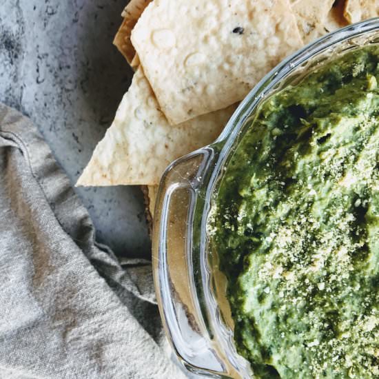 Vegan Spinach and Artichoke Dip - Recipe photo by greenseggsandyams