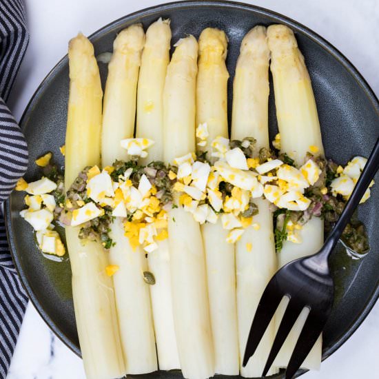 White Asparagus Mimosa - Recipe photo by Chef Molly