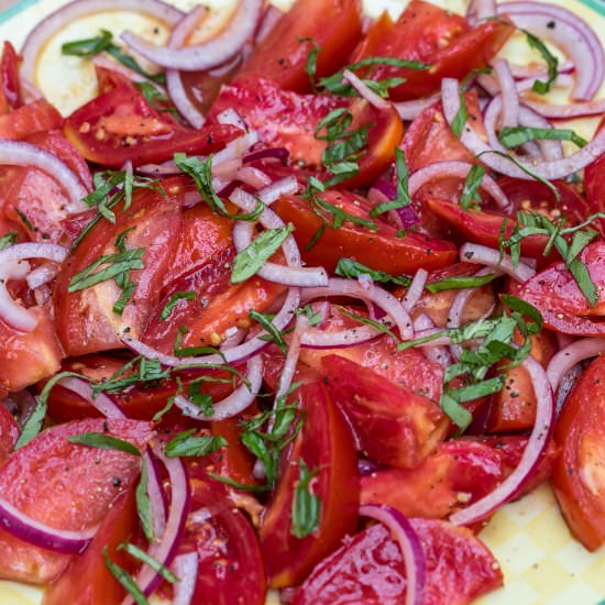 Tomato Salad (Salade de Tomates) - Recipe photo by Chef Molly