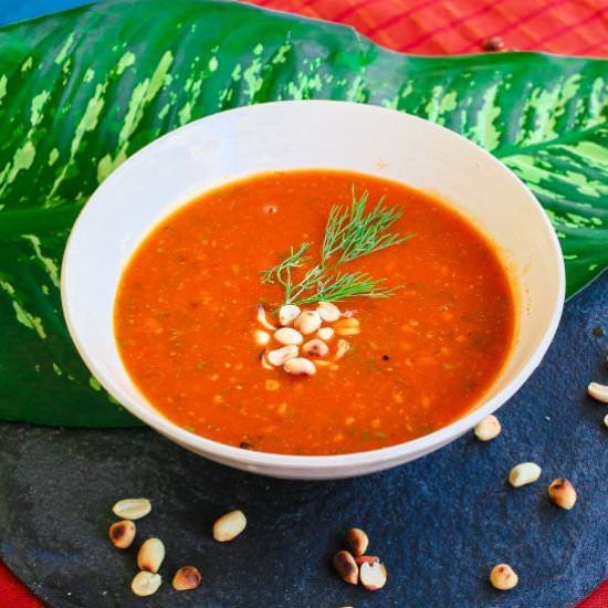 Tomato And Peanut Soup With Dill - Recipe photo by thepeppercook