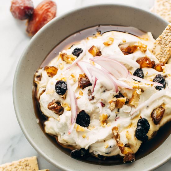 Cashew Cheese w/ Dates & Shallots - Recipe photo by TASTEOFYUMMY