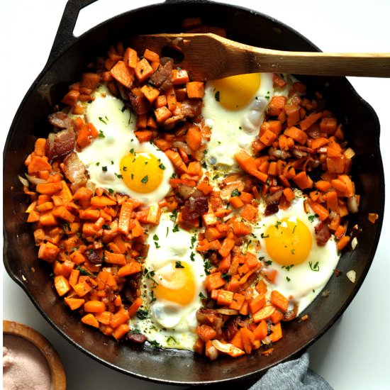 Sweet Potato, Bacon and Egg Hash - Recipe photo by sweetrusticbakes