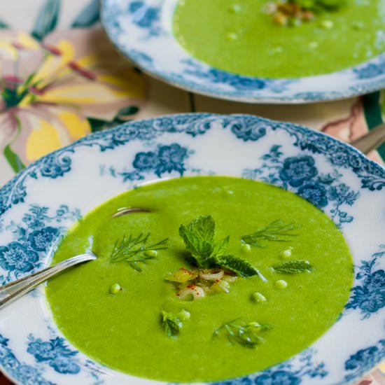 Spring Minty Pea Soup - Recipe photo by a zest for life