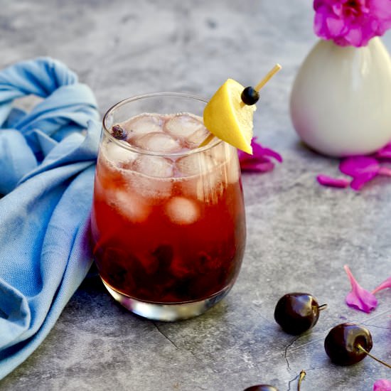 Cherry Sake And Soda - Recipe photo by simmerandsauce