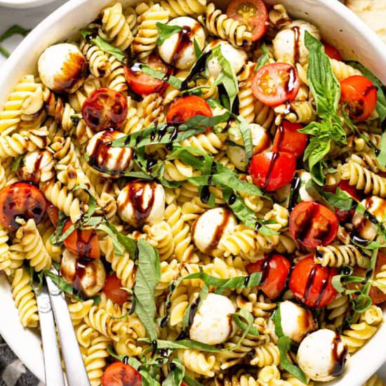 CAPRESE PASTA SALAD - Recipe photo by Midwest Foodie