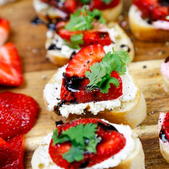 Strawberry Feta Cheese Crostini - Recipe photo by Fitty Foodlicious