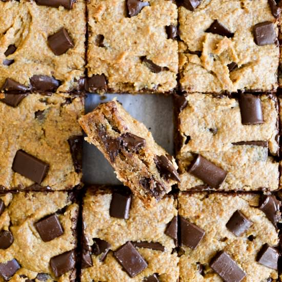 Gliuten-Free Peanut Butter Blondies - Recipe photo by earthly provisions