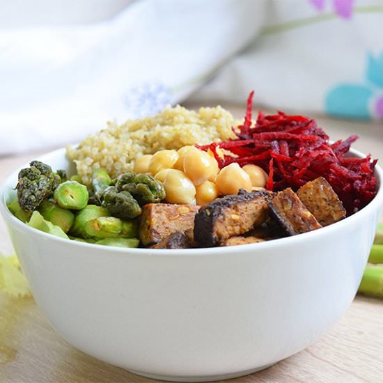 Asparagus Beet Salad With Almond Tofu - Recipe photo by ADkitchen