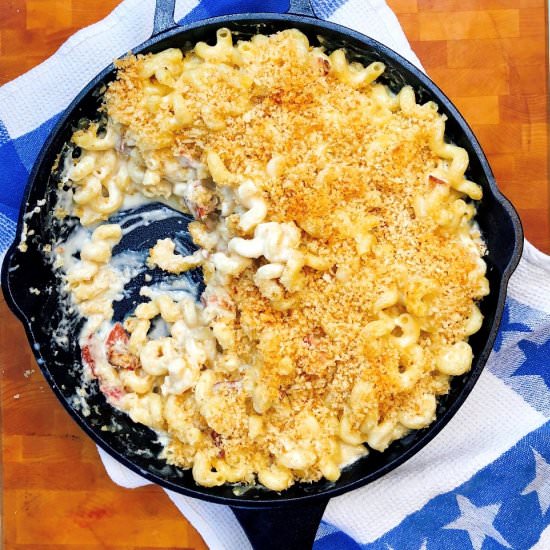 Bacon Chorizo Mac and Cheese Recipe - Recipe photo by The Good Wives Blog