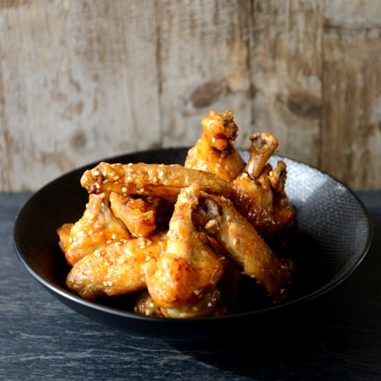 Honey, Lemon & Sesame Chicken Wings - Recipe photo by TheAlpineKitchen