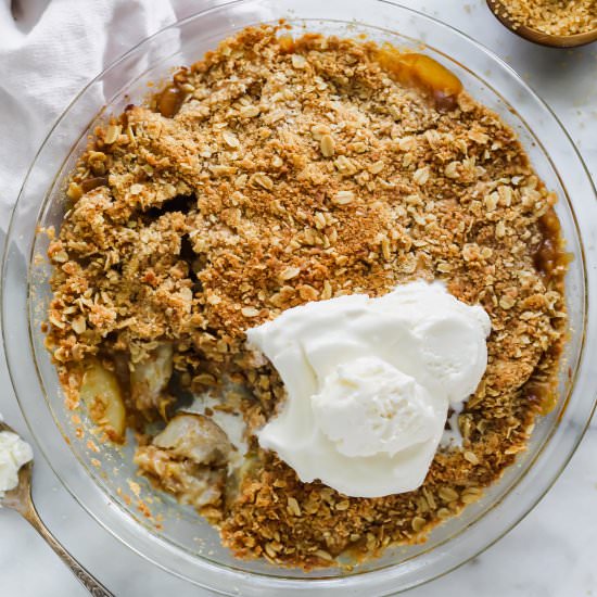 Pear and Ginger Crisp with Bourbon - Recipe photo by ourbalancedbowl