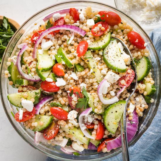 Pearl Couscous Salad - Recipe photo by nourishandfete