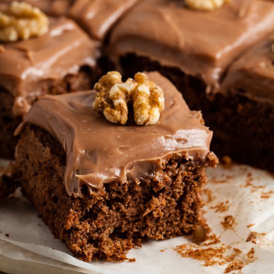 Chocolate passion cake traybake - Recipe photo by Recipe Crumbs