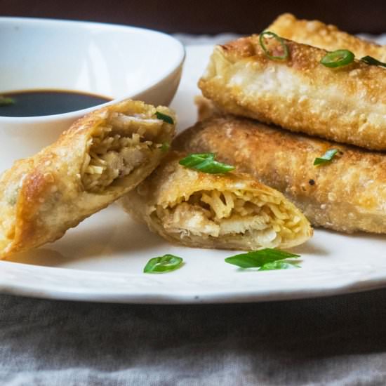 General Tso’s Ramen Egg Rolls - Recipe photo by JawnsICooked