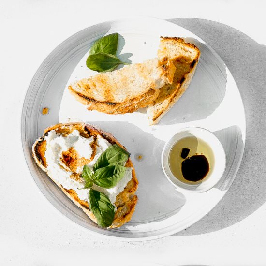 Spicy Goat Cheese & Grilled Bread - Recipe photo by @whitekitchen_redwine