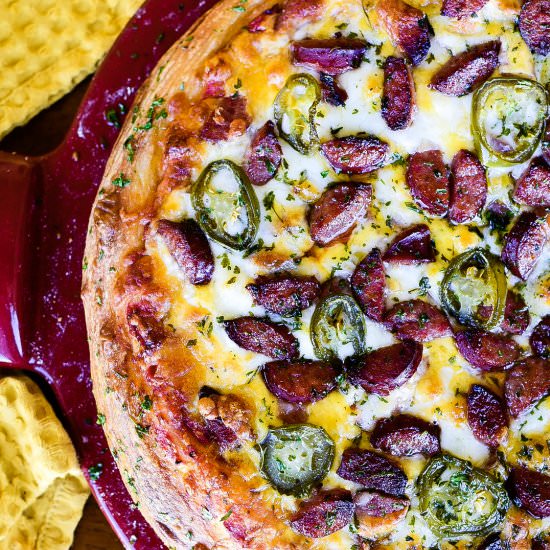 Spicy Beef Sausage Pizza - Recipe photo by dudethatcookz