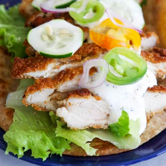 Chicken Schnitzel Wraps - Recipe photo by WhatJewWannaEat
