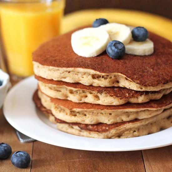 Fluffy Vegan Banana Pancakes - Recipe photo by Delightful Adventures