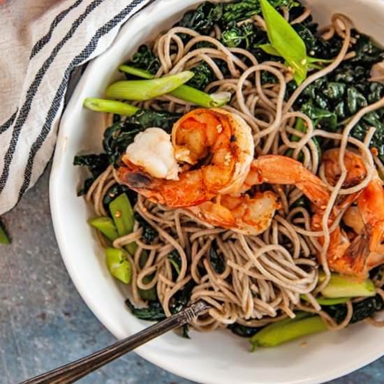 Sesame Kale Cold Soba Noodle Salad - Recipe photo by theseasonaljunkie