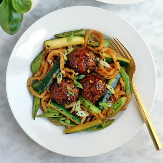 Hoisin-Turkey Meatballs - Recipe photo by twoofakindcooks