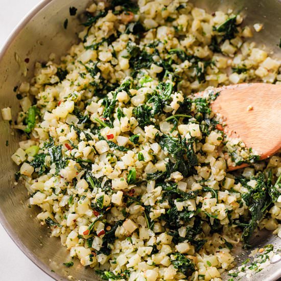 Cauliflower Rice & Kale - Recipe photo by Eatwell 101