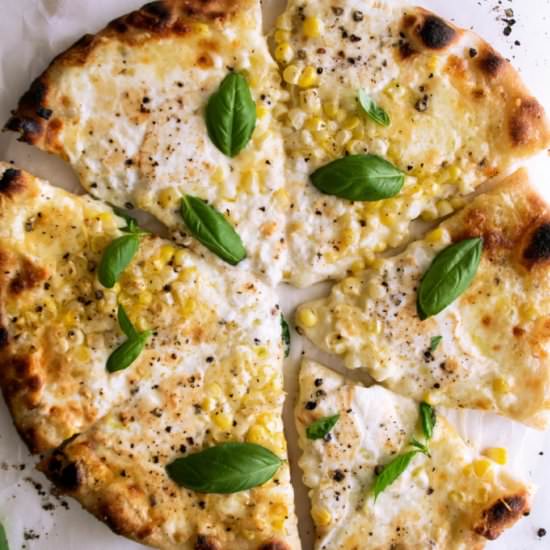 Four Cheese Corn Pizza - Recipe photo by The Original Dish