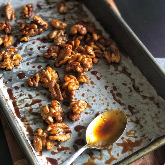 Tamari and honey walnuts - Recipe photo by Once a Foodie