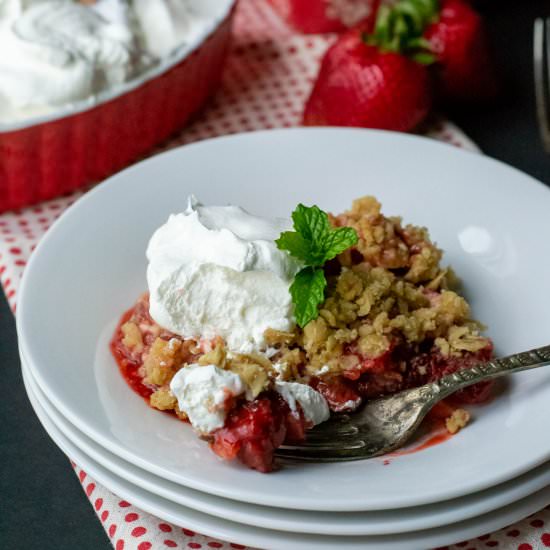 Strawberry Crumble Crisp - Recipe photo by whattheforksfordinner