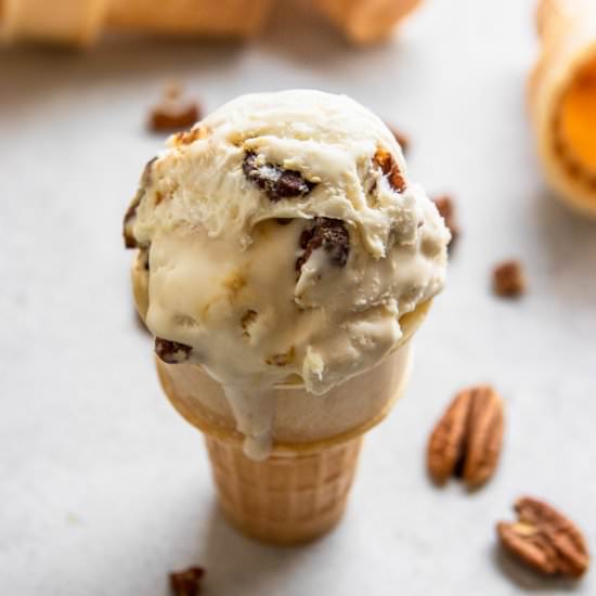 No Churn Butter Pecan Ice Cream - Recipe photo by lemons and zest