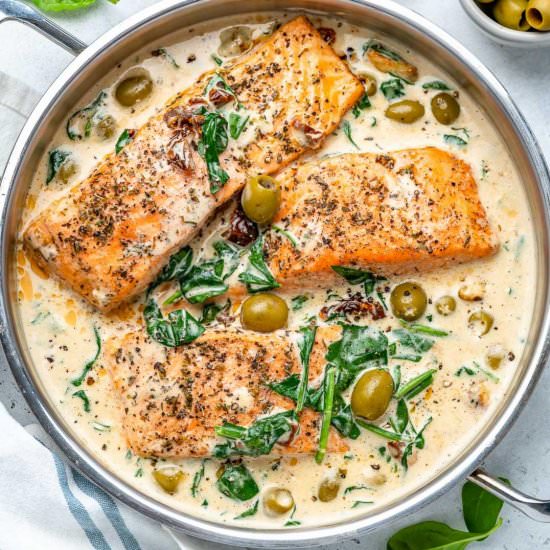 CREAMY TUSCAN SALMON - Recipe photo by healthyfitnessmeals