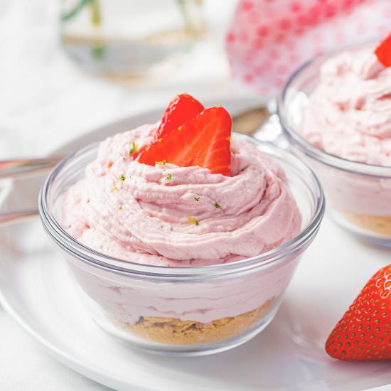 No-Bake Strawberry Cheesecakes - Recipe photo by Eatwell 101