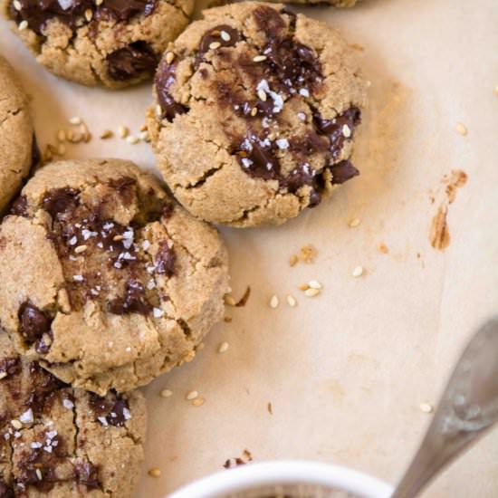 Chewy Tahini Chocolate Chip Cookies - Recipe photo by lifestyleofafoodie